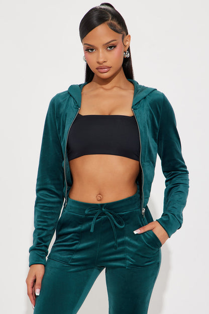 My Go To Velour Pant Set - Hunter