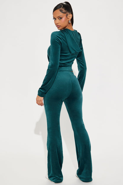 My Go To Velour Pant Set - Hunter