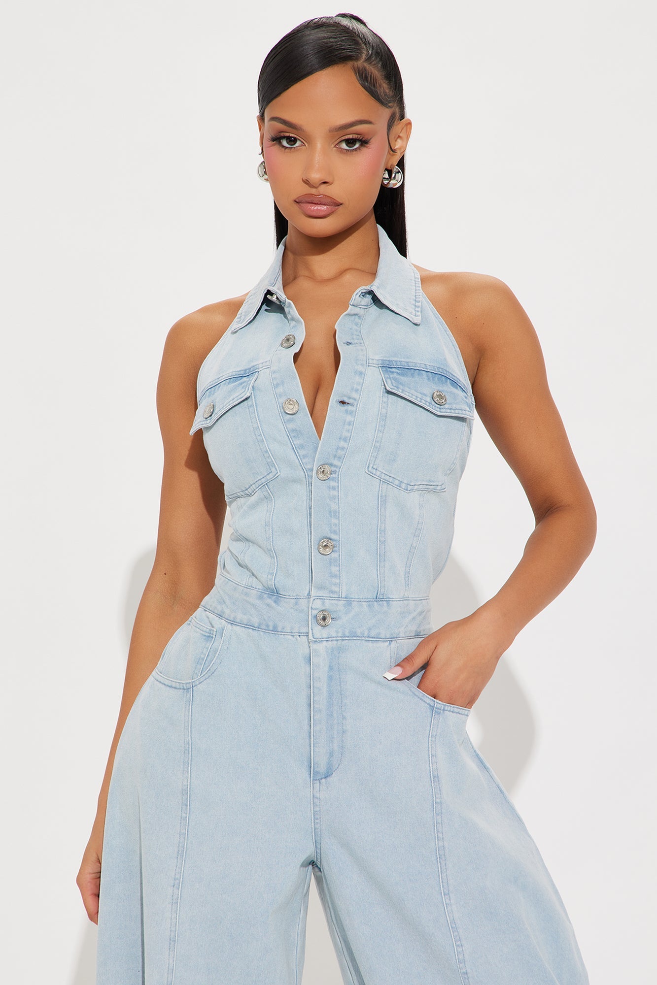 Downtown Girl Balloon Jumpsuit - Denim