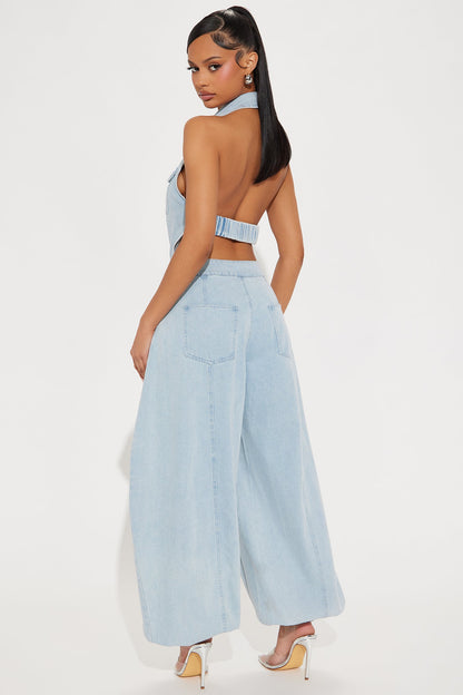 Downtown Girl Balloon Jumpsuit - Denim