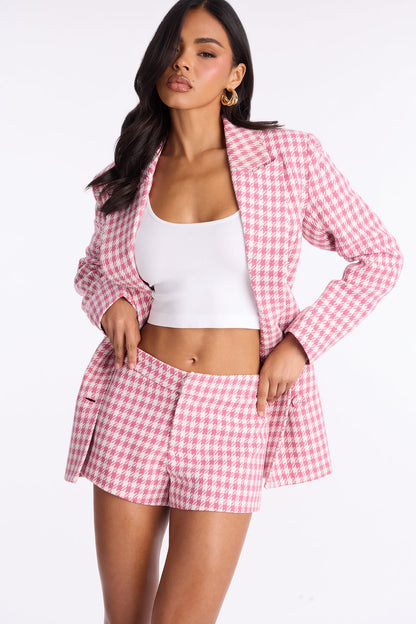 Winifred Houndstooth Short - Pink/combo