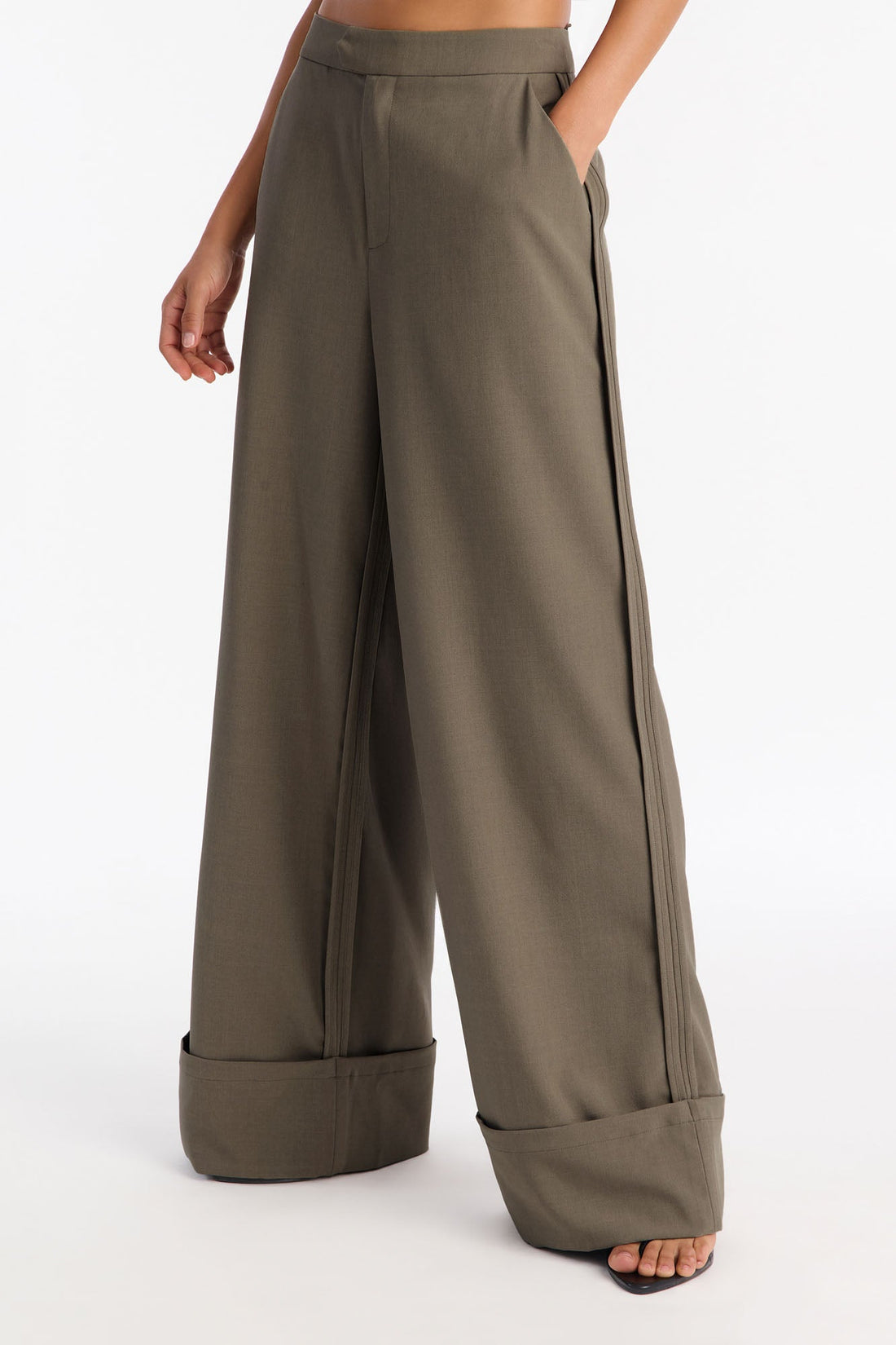 Executive Decisions Cuffed Trouser Pant 32″ - Olive