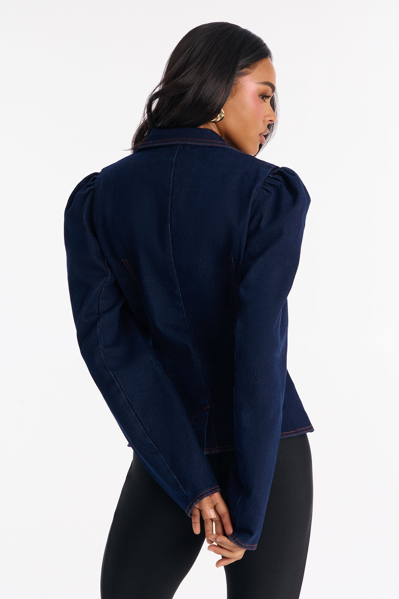 Golden Regiment Stretch Denim Blazer - Dark Denim