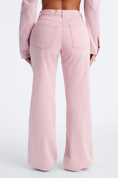 Crush On You Low Rise Embellished Jeans - Pink