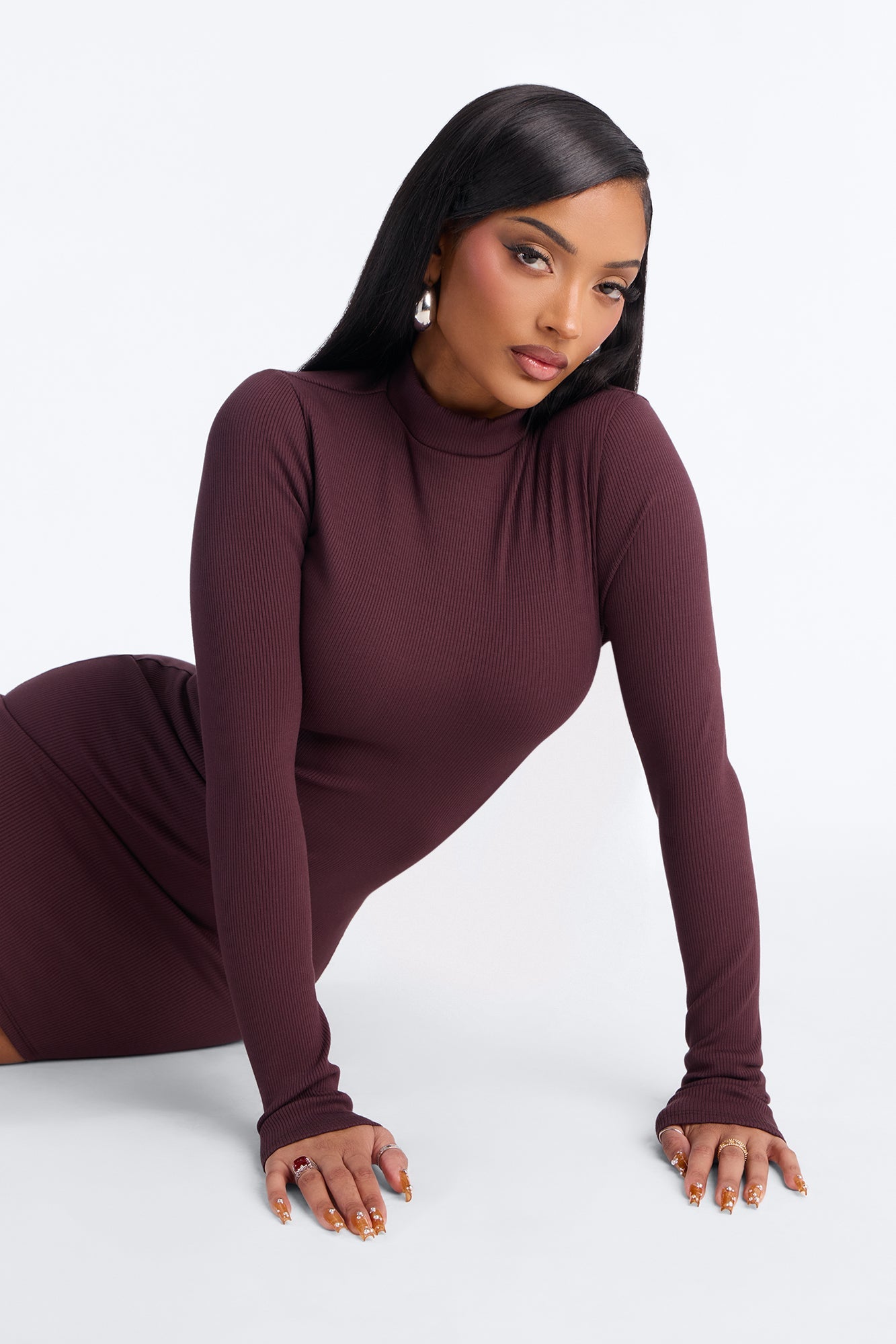 Maribel Snatched Mini Dress - Chocolate