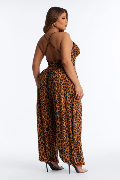 Lea Leopard Balloon Leg Jumpsuit - Leopard