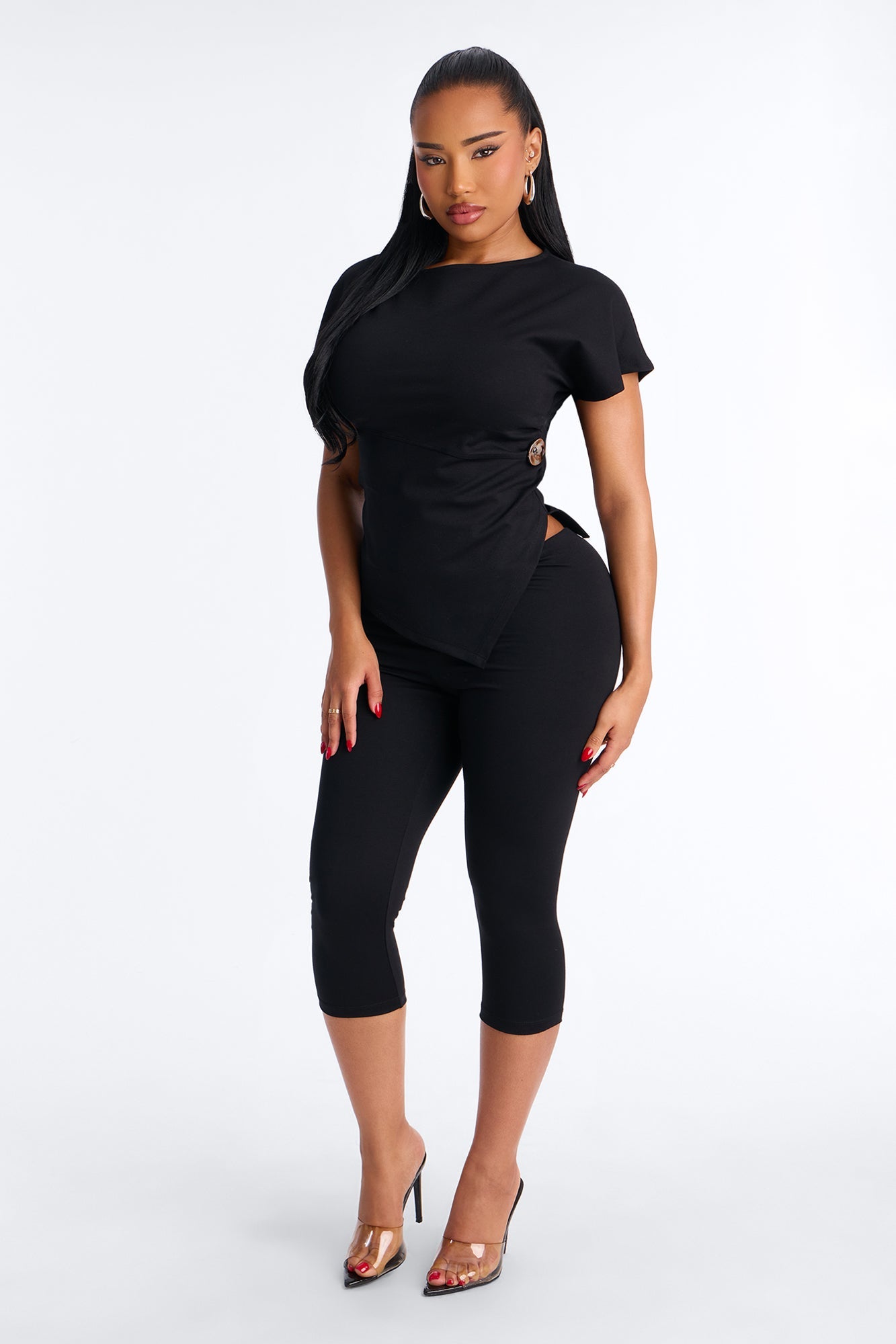 Raye Ponte Capri Set - Black