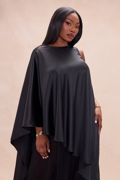 Cosmia Satin Maxi Dress - Black