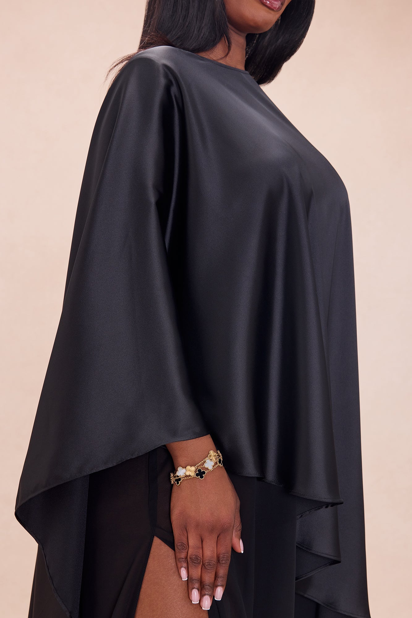 Cosmia Satin Maxi Dress - Black