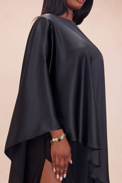 Cosmia Satin Maxi Dress - Black