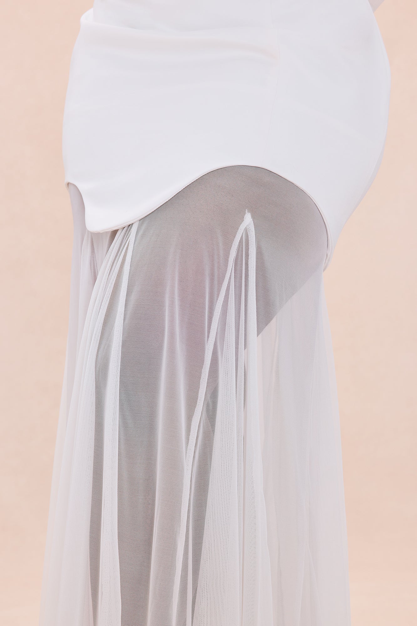 Serene 2 Piece Mesh Maxi Dress Set - White