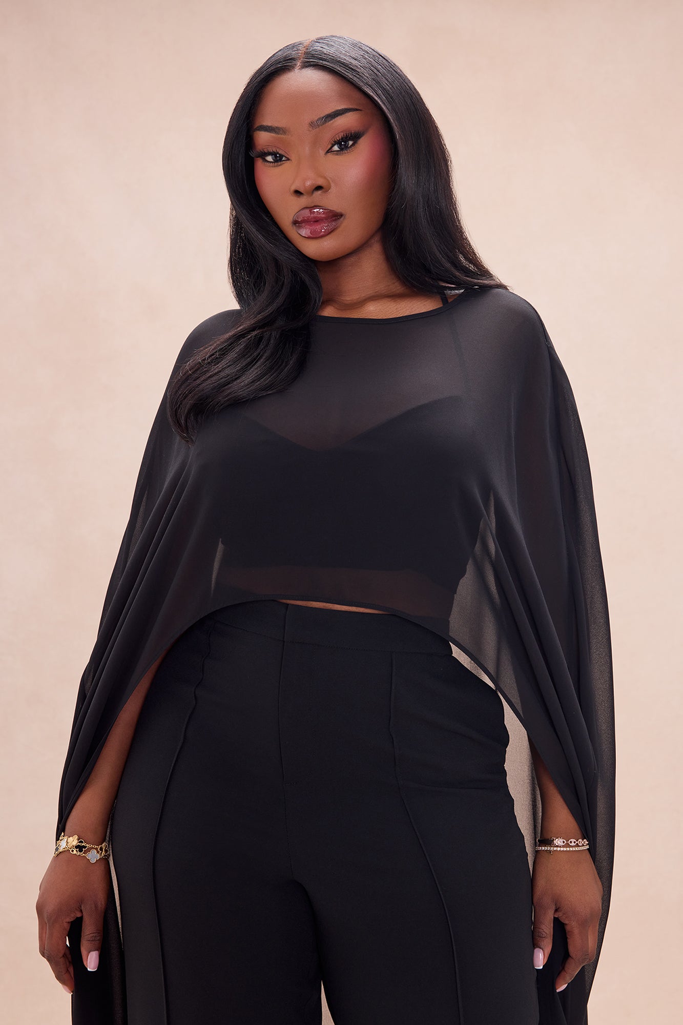 Forever Yours Chiffon Pant Set - Black