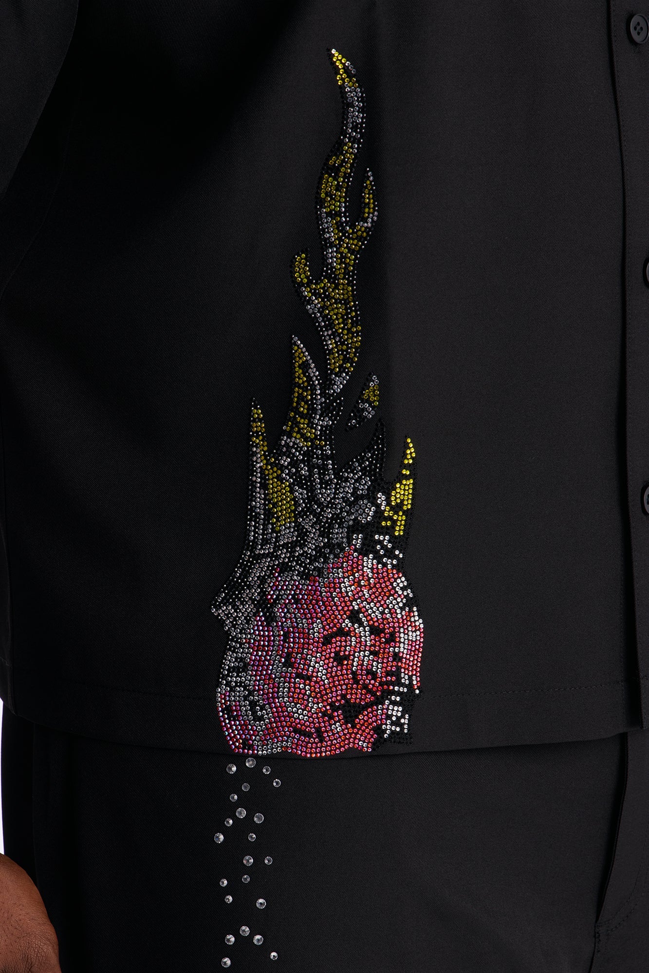 Genesis Origin Embellished Button Up Shirt - Black
