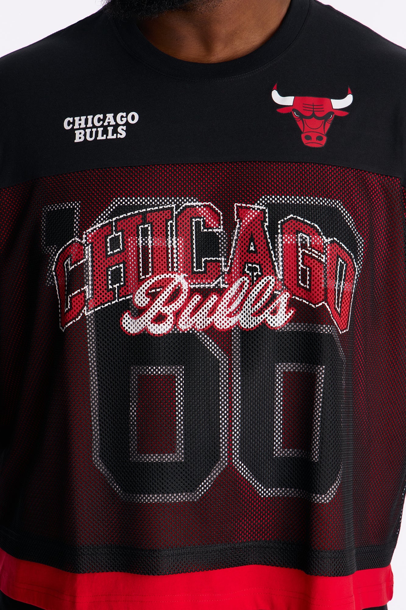 Bulls Lay Up Jersey Mesh Top - Black