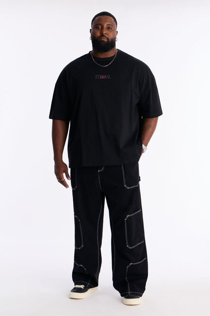 Baggy Tetris Maze Multi Pocket Pant - Black