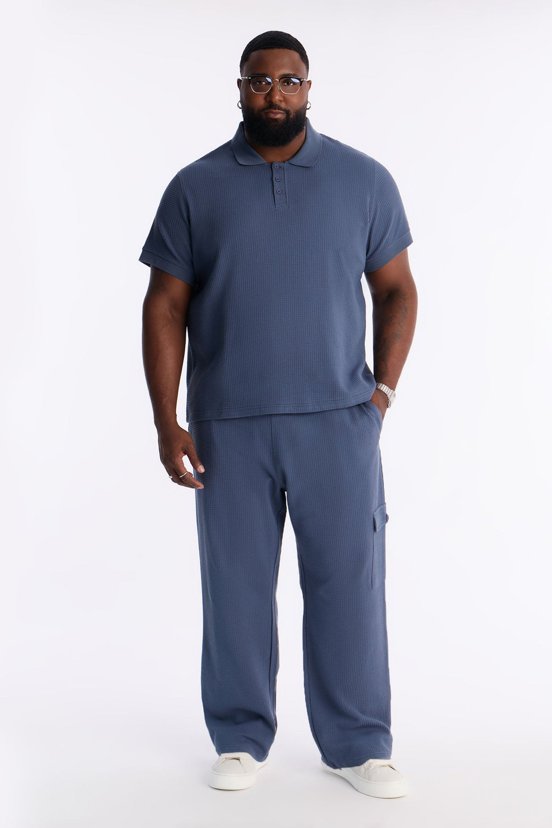 Straight Culver City Waffle Knit Pant - Slate Blue