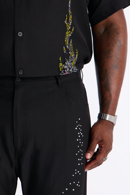Straight Genesis Origin Embellished Trouser - Black
