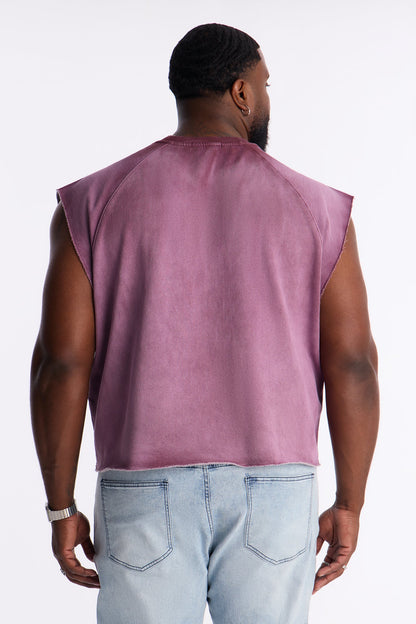 Boiler Washed Boxy Muscle Tee - Plum
