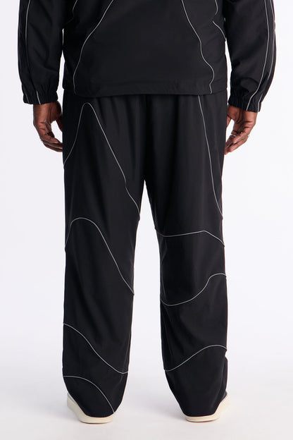 Straight Futuristic Mode Track Pant - Black