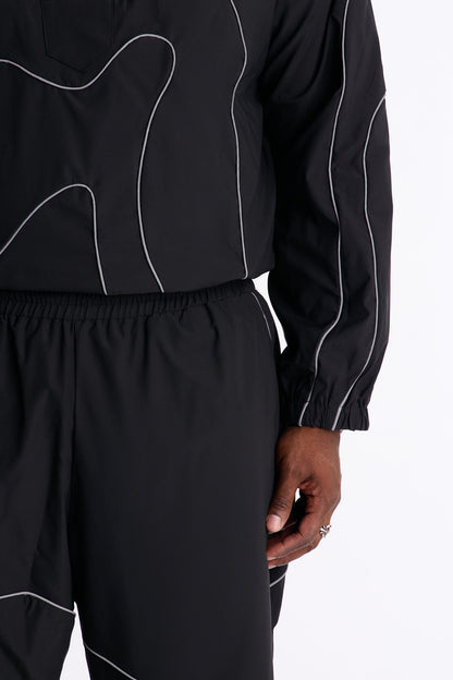 Straight Futuristic Mode Track Pant - Black