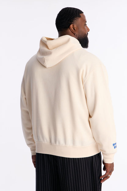 Knicks Embroidered Oversized Hoodie - Cream