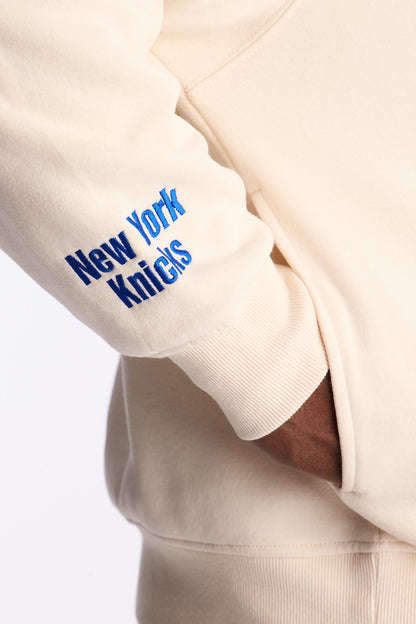 Knicks Embroidered Oversized Hoodie - Cream