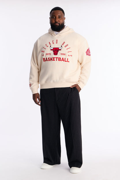 Bulls Embroidered Oversized Hoodie - Cream