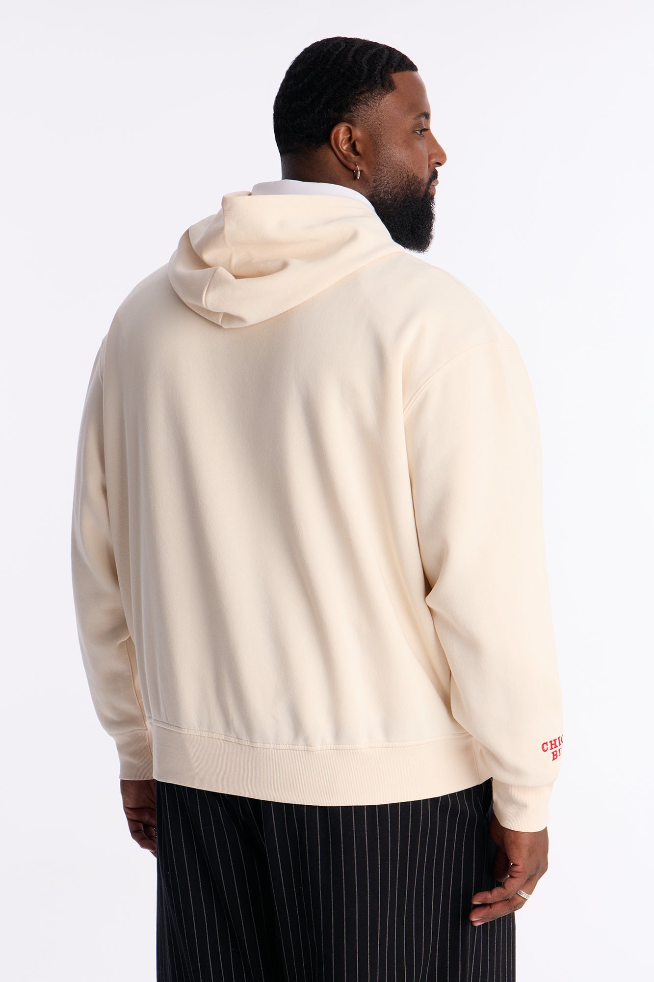 Bulls Embroidered Oversized Hoodie - Cream