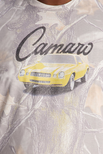 Chevy Camaro Woodland Camo Short Sleeve Tee - Camouflage