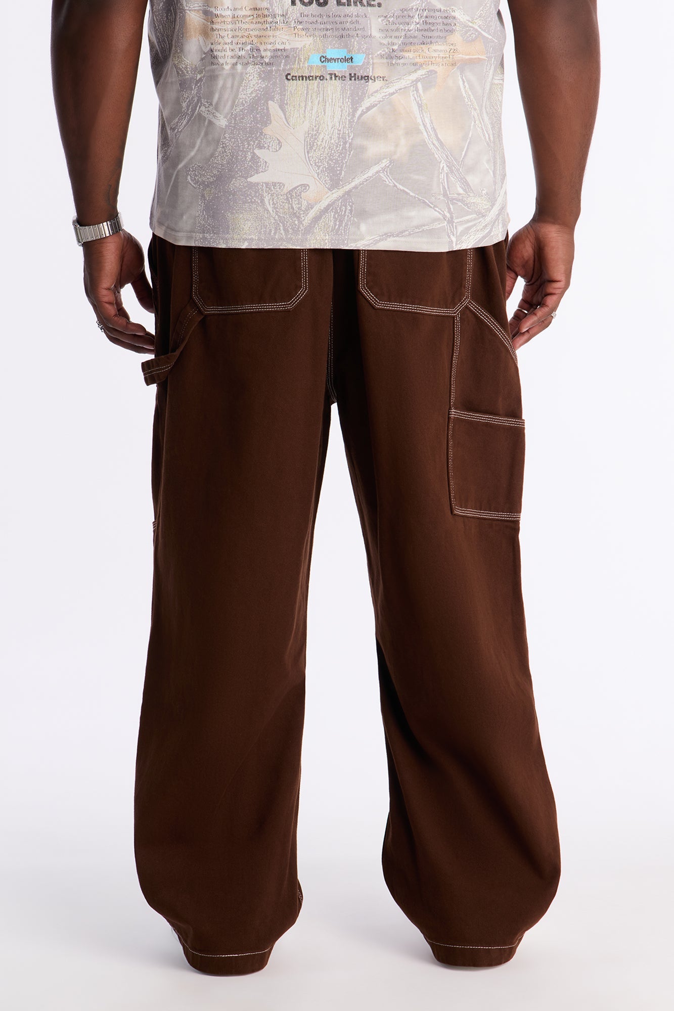 Baggy Tetris Maze Multi Pocket Pant - Brown