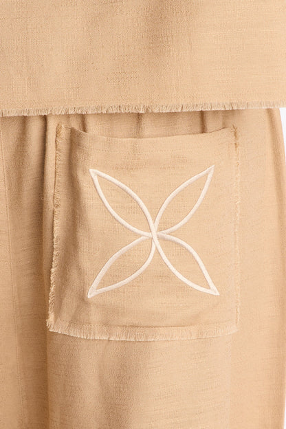 Relaxed Tropic Fearless Frayed Short - Tan