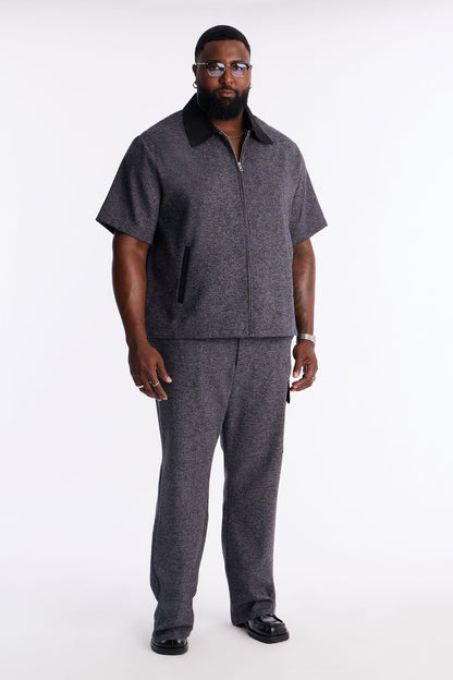 Atelier District Zip Up Shirt - Navy