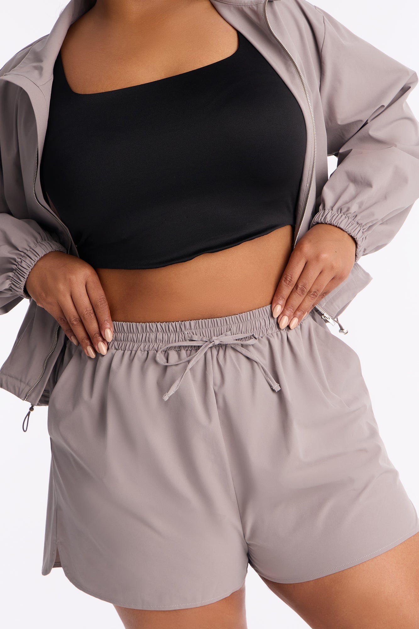 Bradley Windbreaker Short Set - Grey