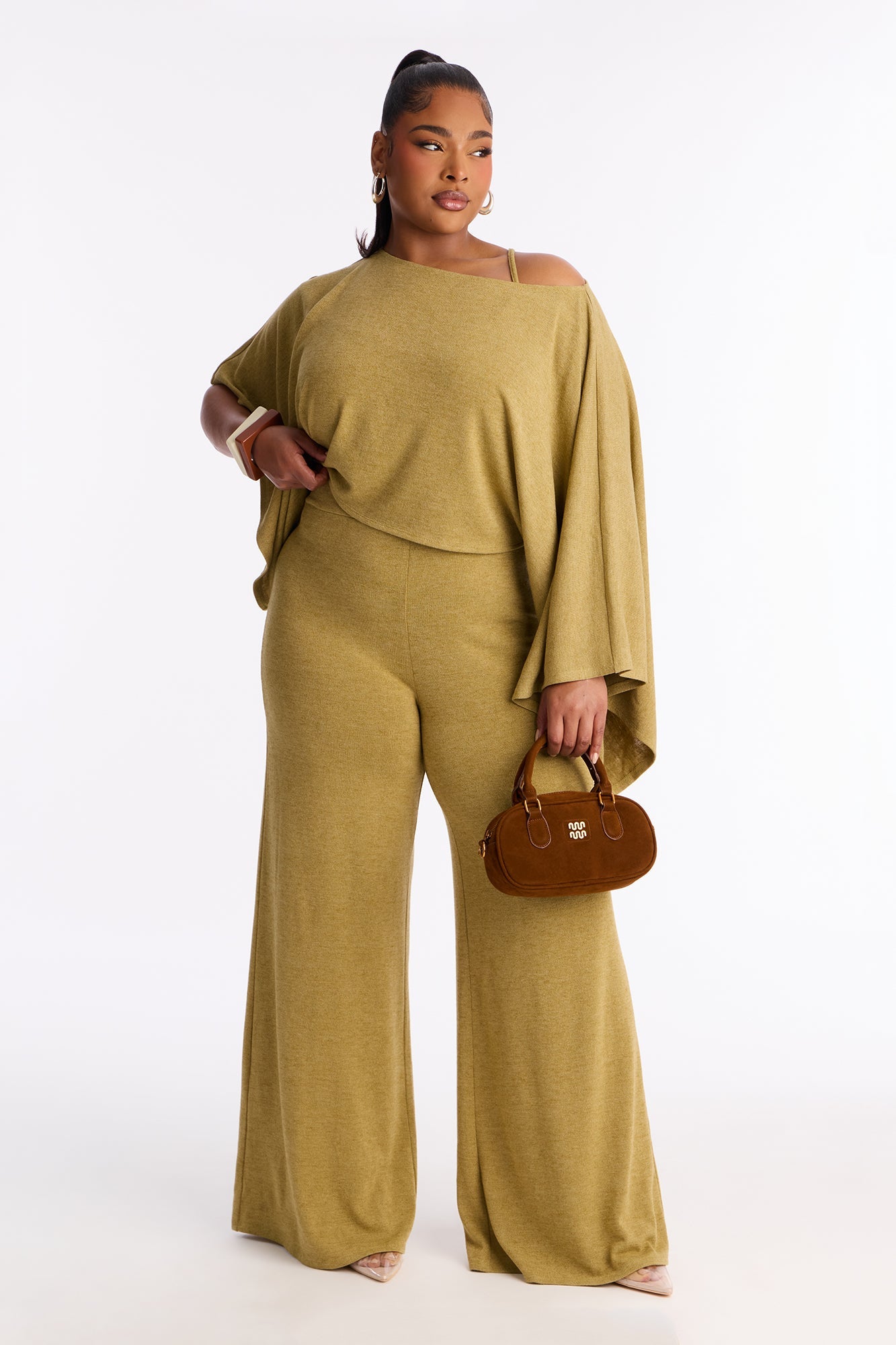 Cozy Sunday Wide Leg 2 Piece Jumpsuit - Olive