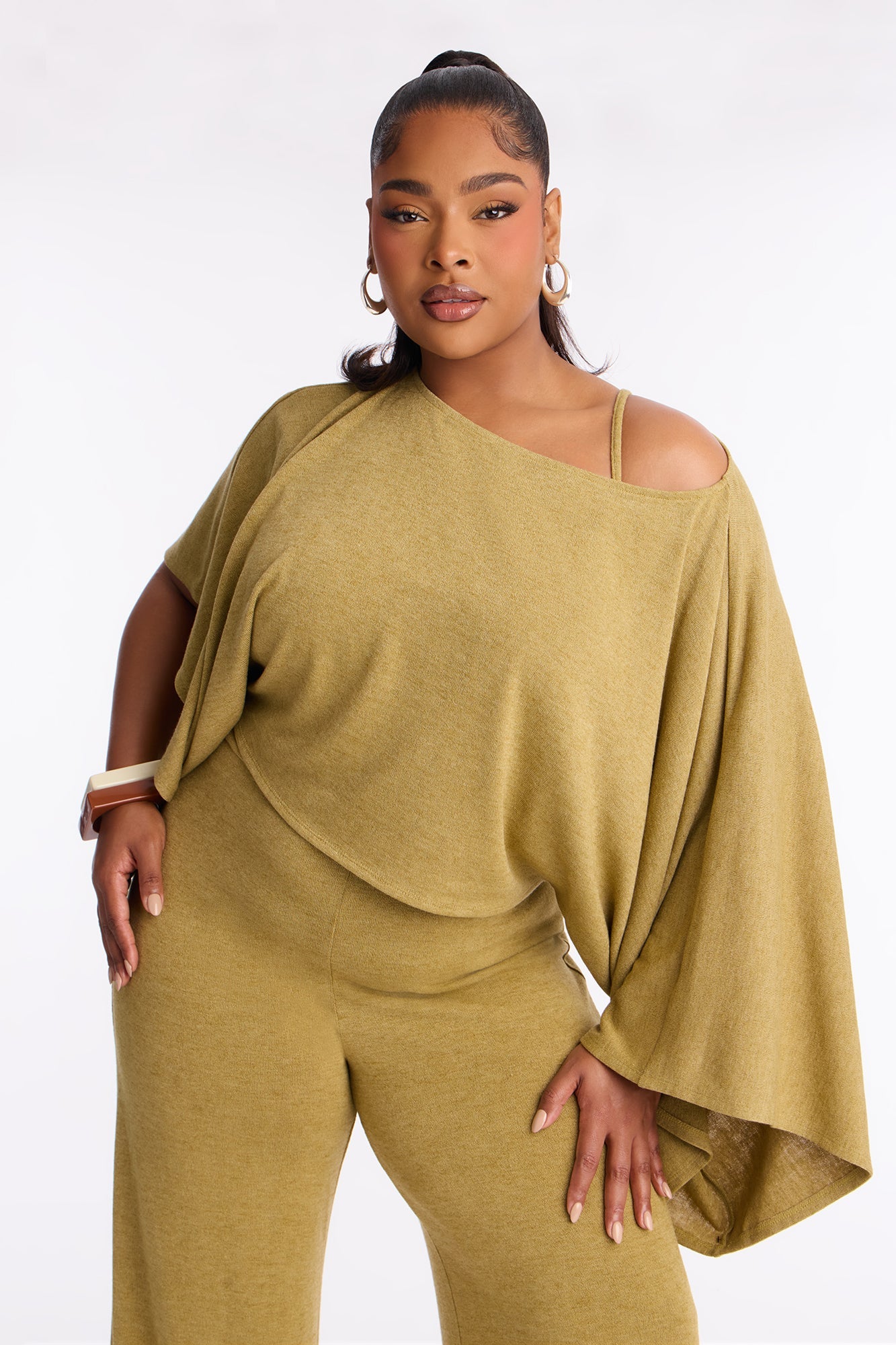 Cozy Sunday Wide Leg 2 Piece Jumpsuit - Olive