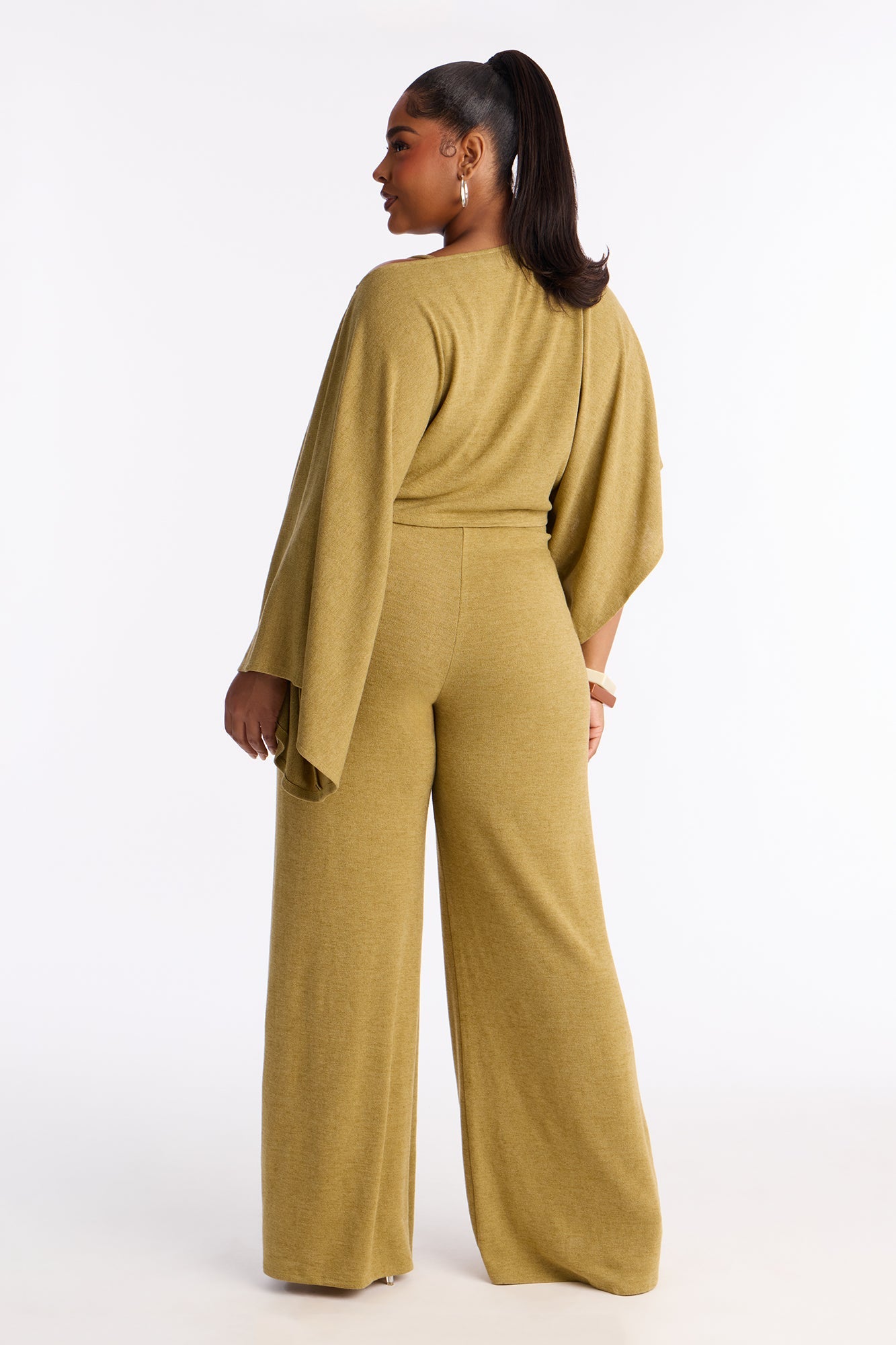 Cozy Sunday Wide Leg 2 Piece Jumpsuit - Olive