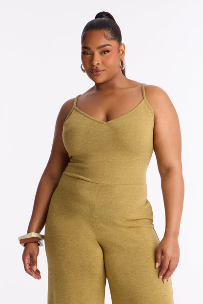 Cozy Sunday Wide Leg 2 Piece Jumpsuit - Olive
