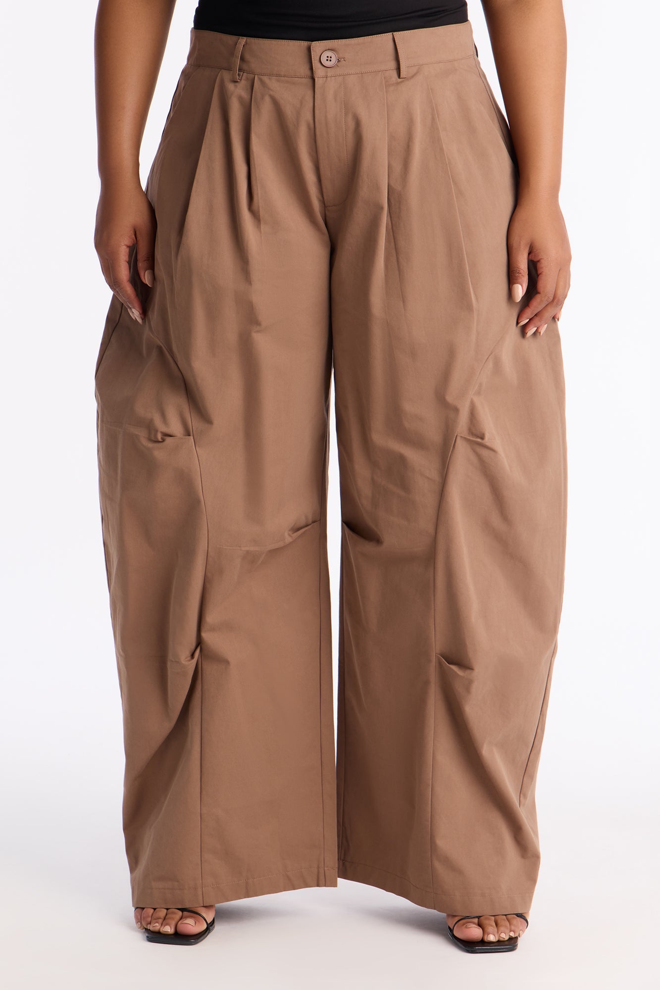 Cooler Than You Barrel Leg Pant 30″ - Caffe