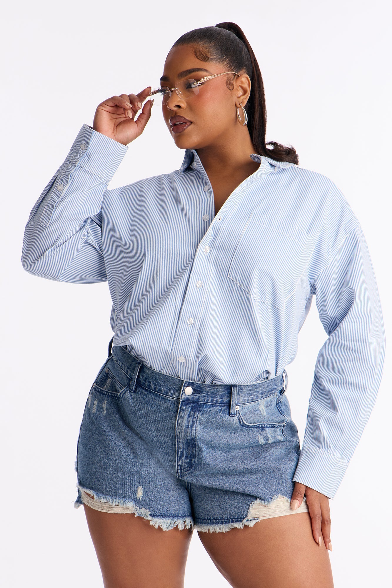 Farmers Market Cutie Striped Romper - Blue
