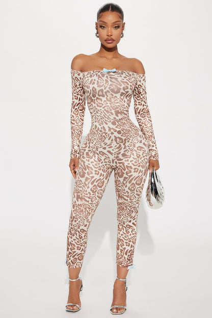 Jessica Capri Jumpsuit - Brown/combo