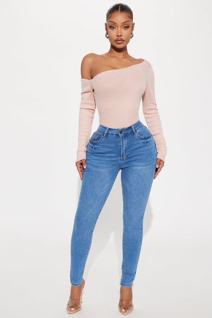 Naomi Ribbed Bodysuit - Pink
