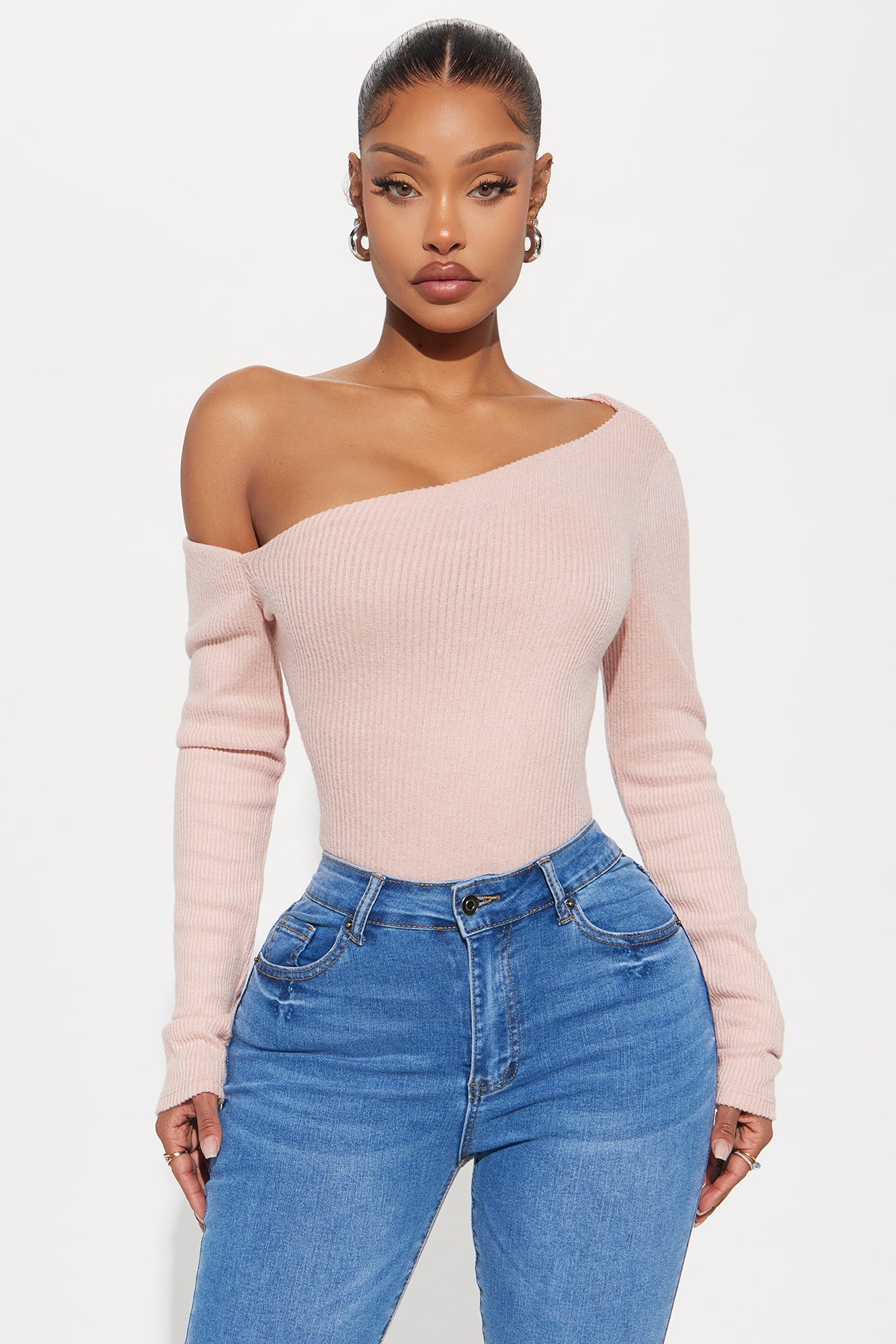 Naomi Ribbed Bodysuit - Pink