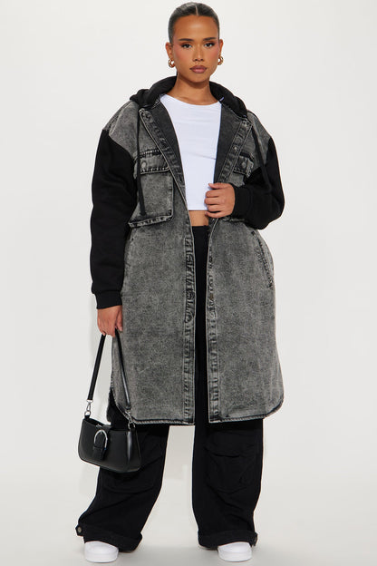 Millie Denim Coat - Black Wash