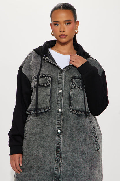 Millie Denim Coat - Black Wash