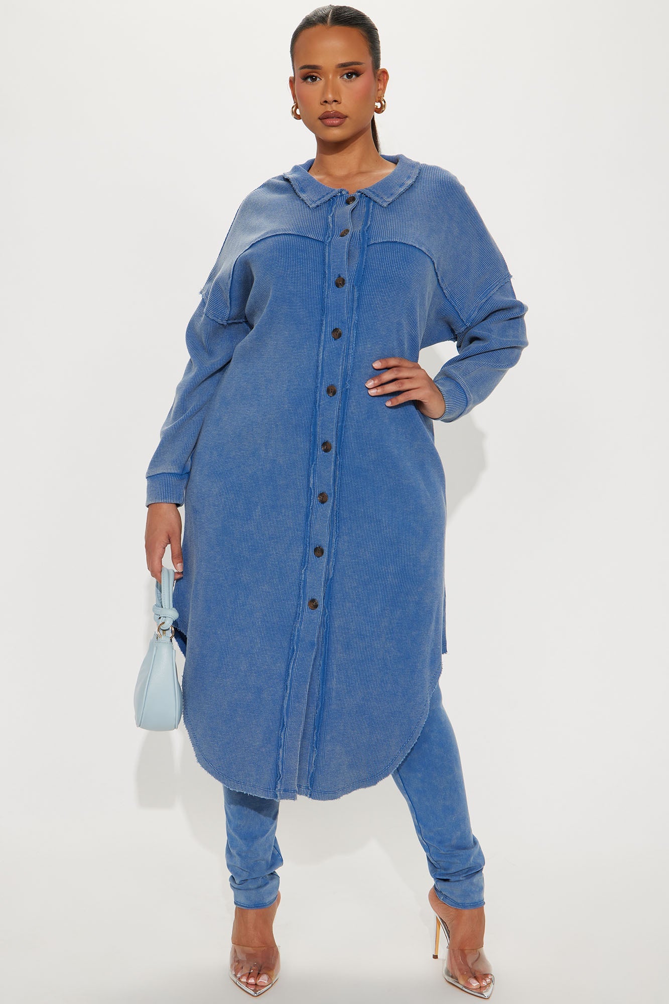 Cece Washed Legging Set - Blue