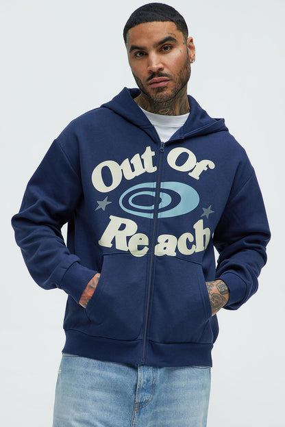 Lost In Space Zip Up Hoodie - Navy