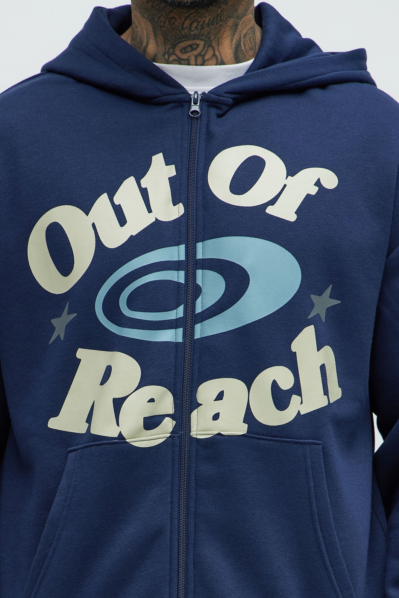 Lost In Space Zip Up Hoodie - Navy