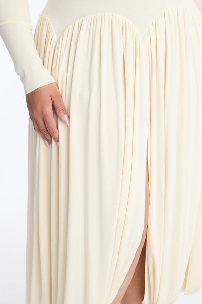 Alayna Long Sleeve Sweater Maxi Dress - Ivory