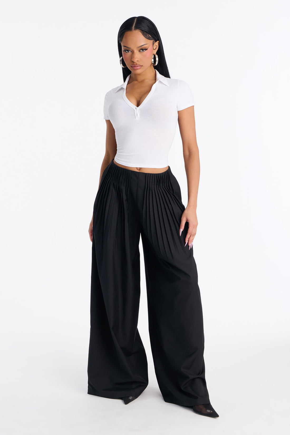 Corporate Queen Trouser Wide Leg Pant 32″ - Black
