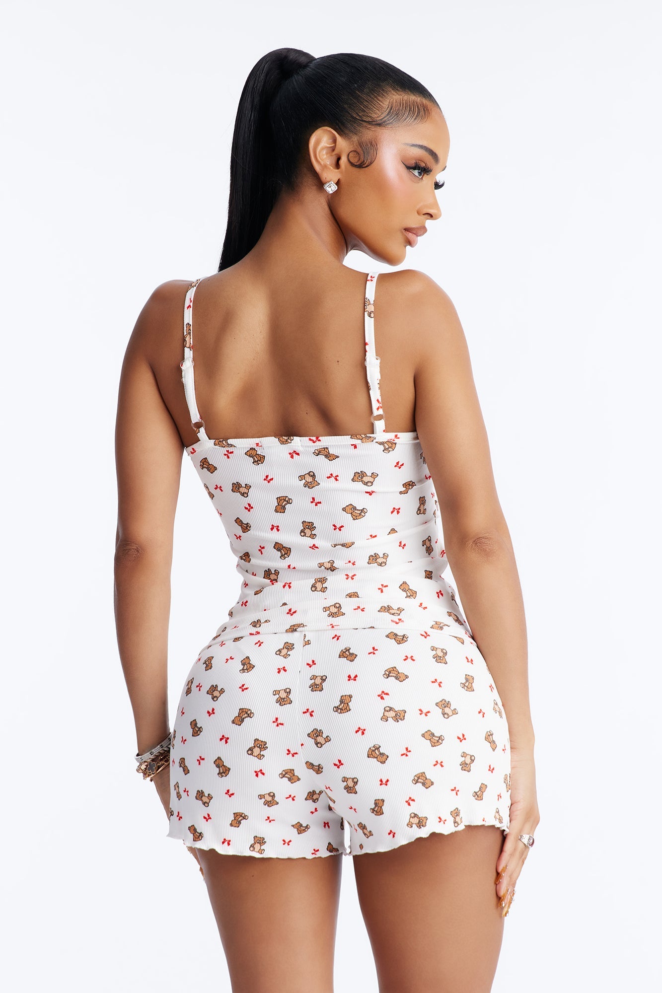 Sweetest Teddy Bear Cami PJ Short Set - Pink/combo
